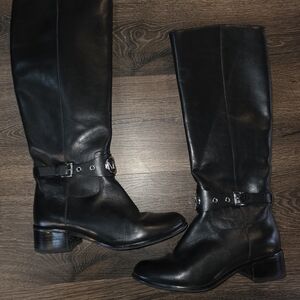 Michael Kors Black Leather Heeled Boots
